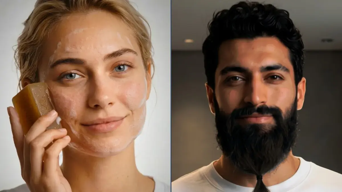 Bushido campaign: close-ups of Ayla with the face bar and Kaan looking into the camera, from the films